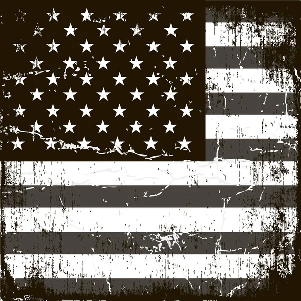 Fondo Bandera Americana Plantilla Vector Grunge Aged Orientación Horizontal Gama — Vector de stock