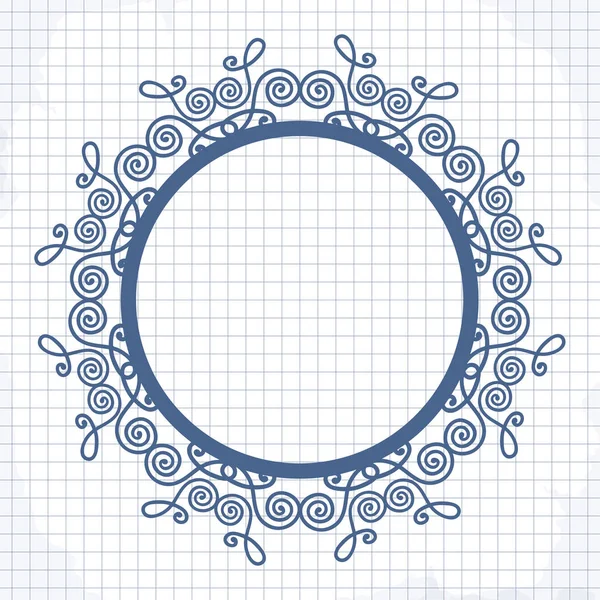 装饰的圆形框架 抽象矢量花卉装饰 花边图案设计 — 图库矢量图片
