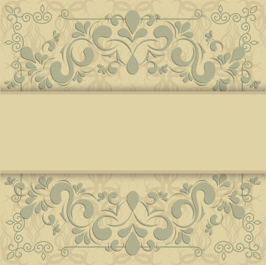 Vektör kartı. Vintage tarzı, basit hassas süsleme güzel yuvarlak çiçek desen. Metin için yer. Selamlar, davetiyeler ve duyurular için mükemmel