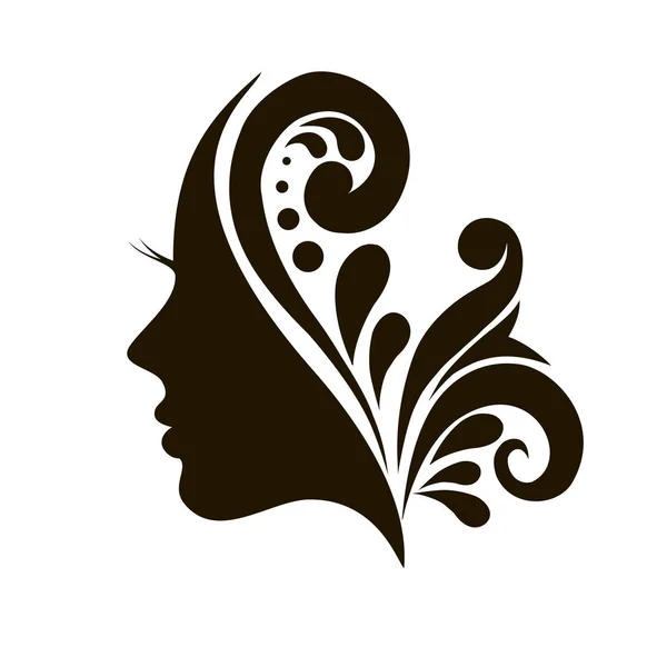 Belle Silhouette Féminine Profil — Image vectorielle