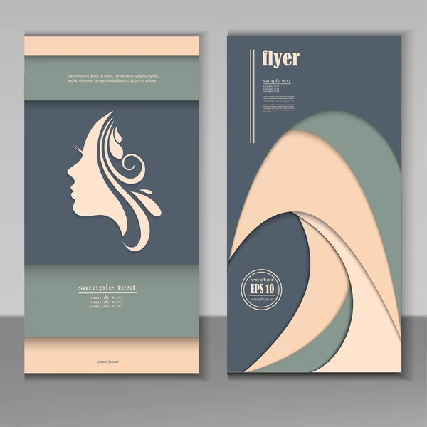 Design Visitenkarte Für Friseur Und Schönheitssalon — Stockvektor