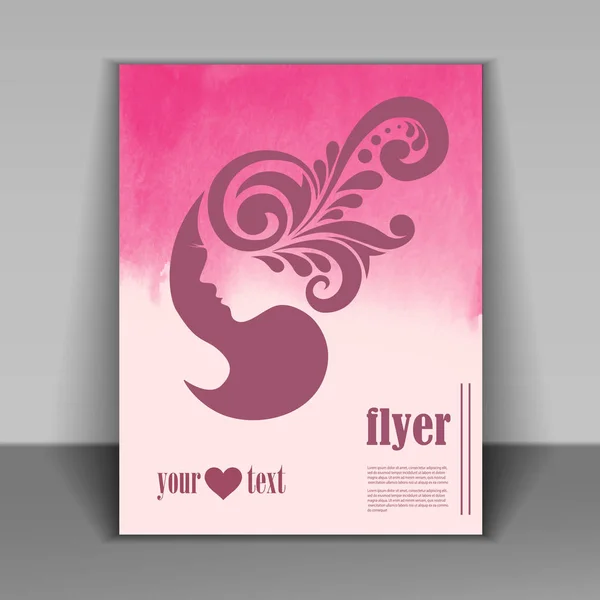 Vector Stijlvolle Spandoek Poster Flyer Voor Modeshow Met Roze Silhouet — Stockvector