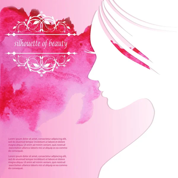 Silhouet Van Een Vrouw Roze Achtergrond Voor Happy Women Day — Stockvector