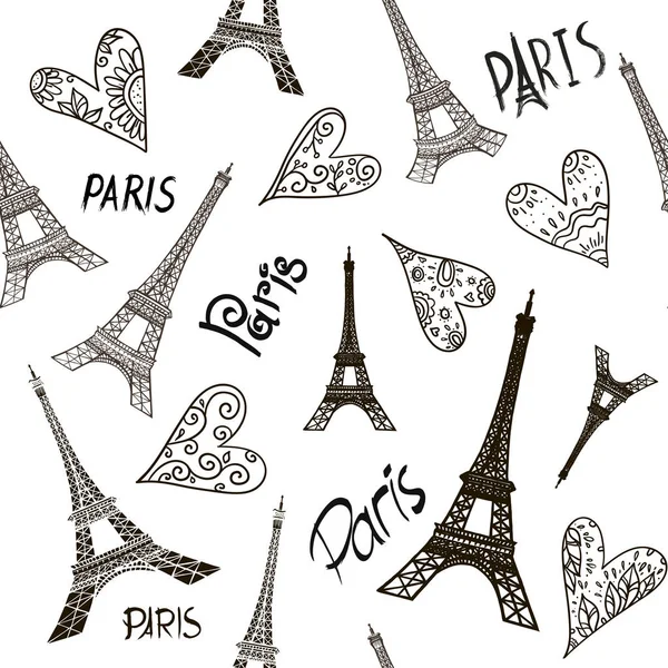 法国模式 旅行米色背景与向量埃菲尔铁塔 — 图库矢量图片