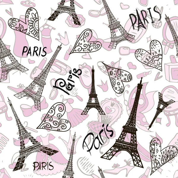 Tour Paris Modèle Sans Couture — Image vectorielle