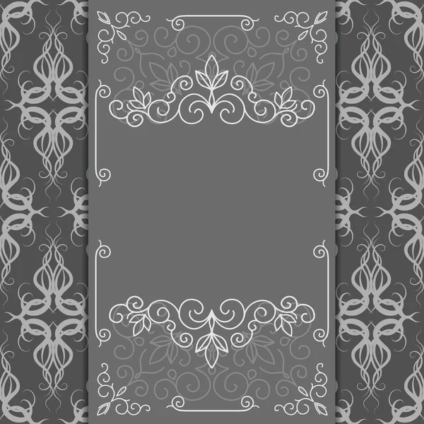 Vintage Achtergrond Antieke Wenskaart Uitnodiging Met Victoriaanse Ornamenten Vintage Frame — Stockvector