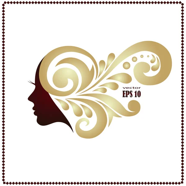 Illustration Femmes Icône Style Cheveux Courts Logo Femmes Visage Sur — Image vectorielle