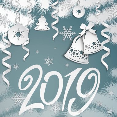 2019 mutlu yeni yıl kartı tasarımı.