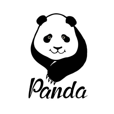 Sevimli panda elle çizilmiş yüz