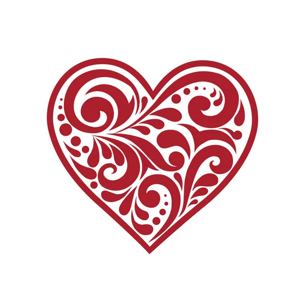 Beautiful heart with a pattern — Stock Vector