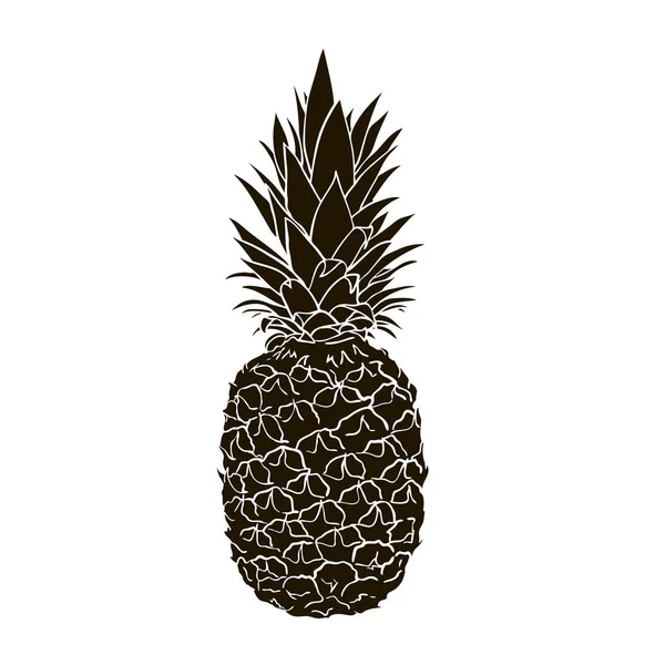 Ananas zwart-wit — Stockvector