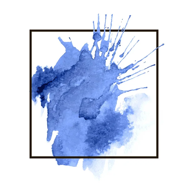 Blauw abstract aquarel vlek — Stockvector