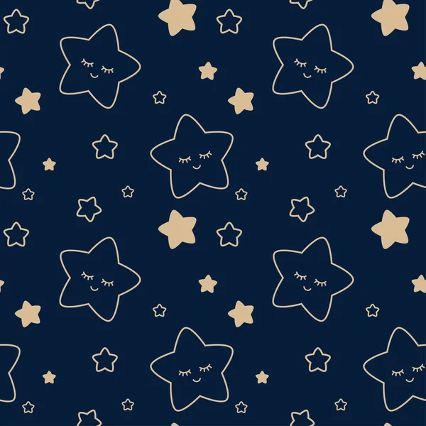 Starry sky seamless children's pattern — Stock Vector