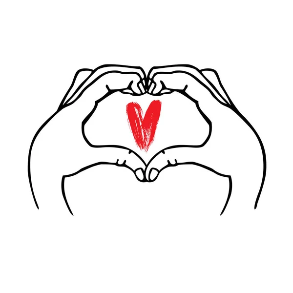 Hands make heart symbol — Stock Vector