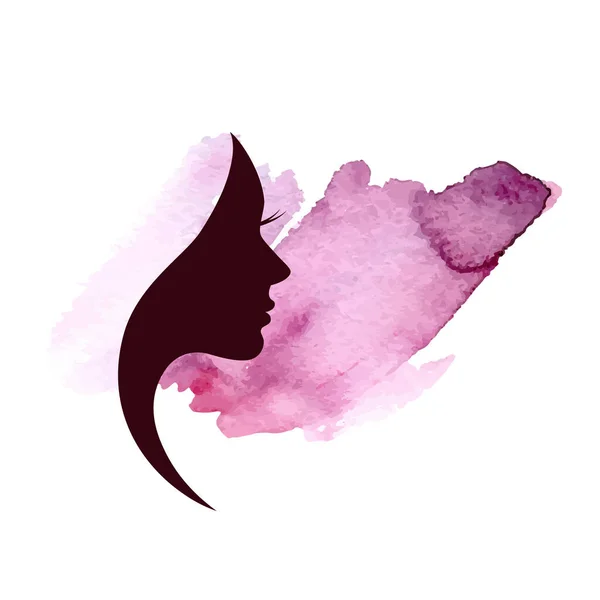 Illustration Vectorielle Silhouette Femme Aux Beaux Cheveux — Image vectorielle