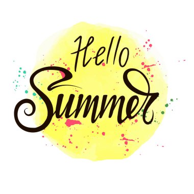 Merhaba Bahar harfleri tasarımı. Vektör illüstrasyonu EPS10