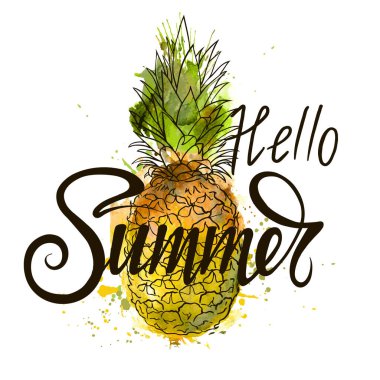 Ananasın arka planındaki 