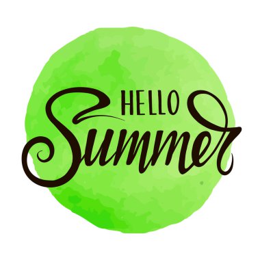 Yaz, soyut renk noktalarına el boyası harfleri, yaz tasarımı, afiş, tipografi posteri..