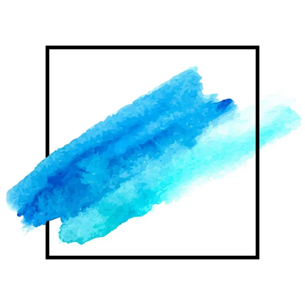 蓝色水彩斑斑 白纸上的软油墨飞溅 — 图库矢量图片