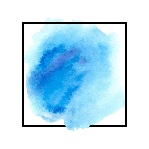 Tache Aquarelle Bleue Encre Douce Abstraite Éclaboussure Sur Papier Blanc — Image vectorielle