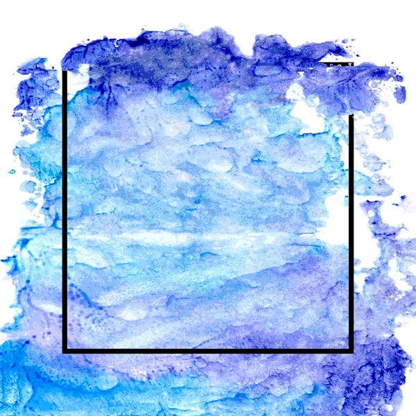 Niebieska Plama Akwarelowa Abstrakcyjny Miękki Tusz Białym Papierze — Wektor stockowy