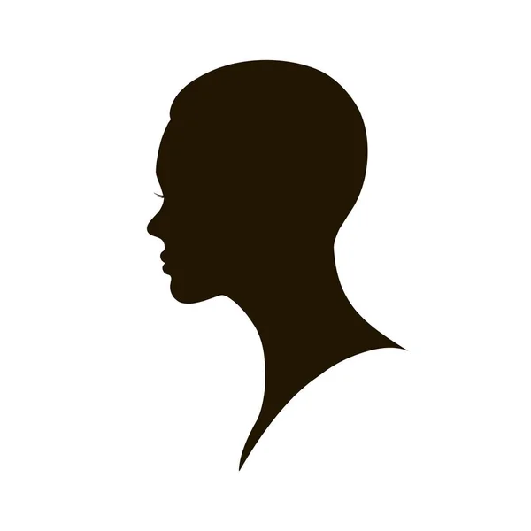Kadınların Kısa Saç Stili Ikonu Beyaz Arkaplanda Logo Kadın Yüzü — Stok Vektör