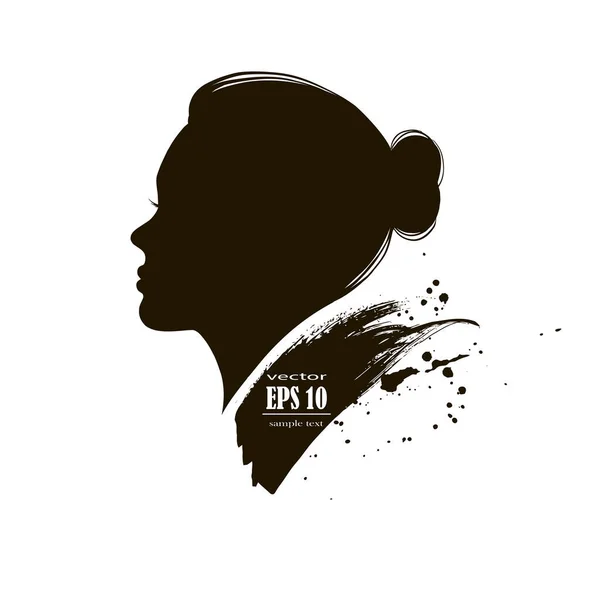 Kobieta Czat Wektor Wzór Projektu Logo Sylwetka Dziewczyny Kosmetyki Uroda — Wektor stockowy