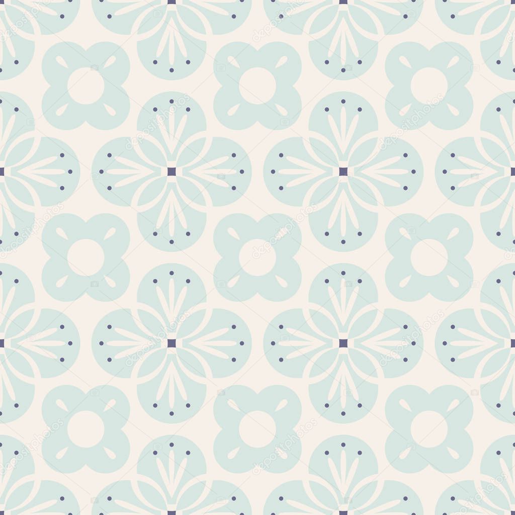 seamless retro pattern with abstract floral elements