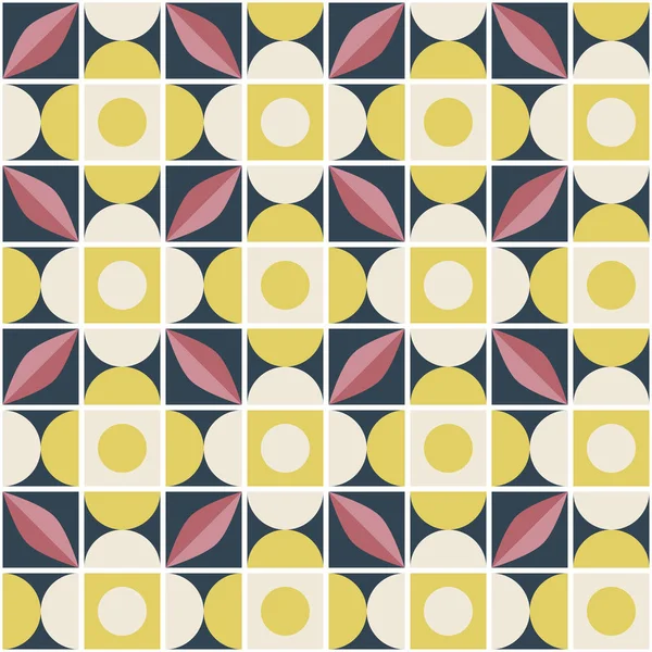 Seamless Retro Pattern Mosaic Style — Stock Vector