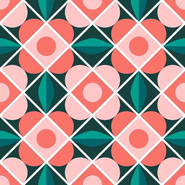 Seamless Retro Pattern Mosaic Style — Stock Vector