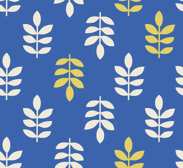 Seamless pattern with stylized leaves in scandinavian style Stock Illustration