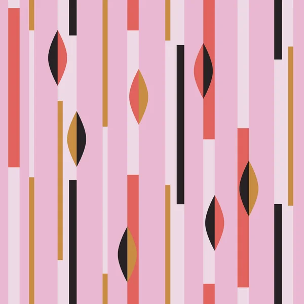 Modern seamless pattern with stripes and abstract geometric shapes Royalty Free Stock Vectors