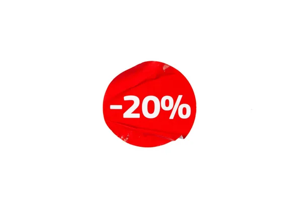 Red Crumped Discount Sticker. — Stock Photo, Image