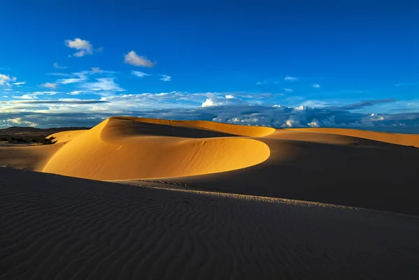 Sanddyner Scen Solnedgången — Stockfoto
