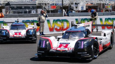 Le Mans / France - June 13-14 2017: 24 hours of Le Mans just before departure the teams are on the track open to the public