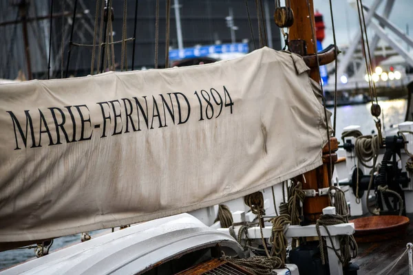 Le Havre / France  - November  05 2017: Transat Jacques Vabre, Marie Fernand 1894 in Le Havre harbor — Fotografia de Stock