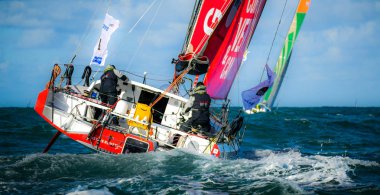 Le Havre / Fransa - Kasım 05 2017: Transat Jacques Vabre, Sınıf 40, Gustave Roussy
