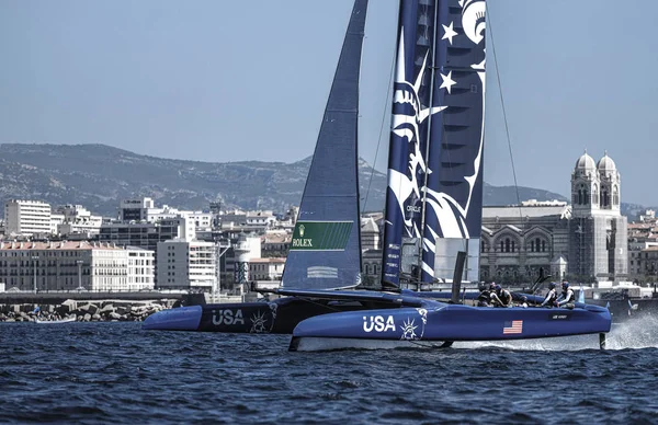 Marseille, France  September 20 21 & 22, 2019: Team USA, during sailGP final World Series , Marseille France — стоковое фото