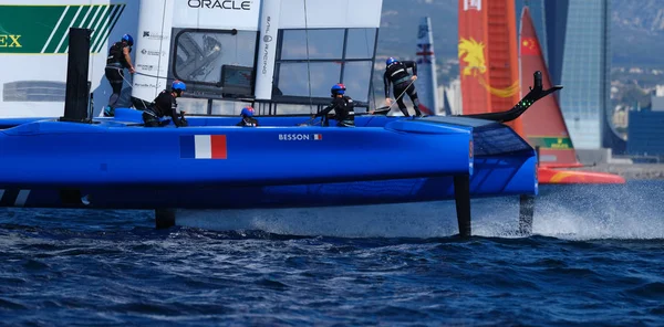 Marseille, France  September 20 21 & 22, 2019: Team France, during sailGP final World Series , Marseille France — стоковое фото