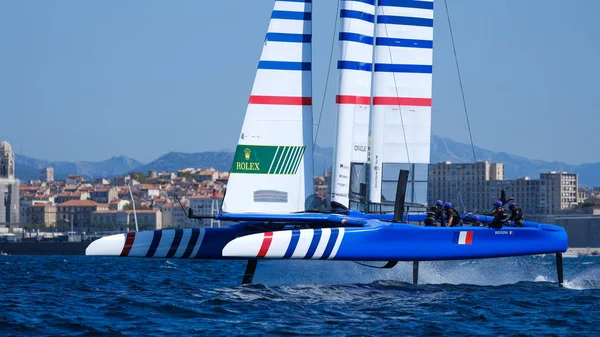 Marseille, France  September 20 21 & 22, 2019: Team France, during sailGP final World Series , Marseille France — стокове фото