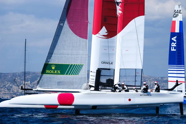 Marseille, France  September 20 21 & 22, 2019: Teams Japan during sailGP final World Series , Marseille France — стоковое фото