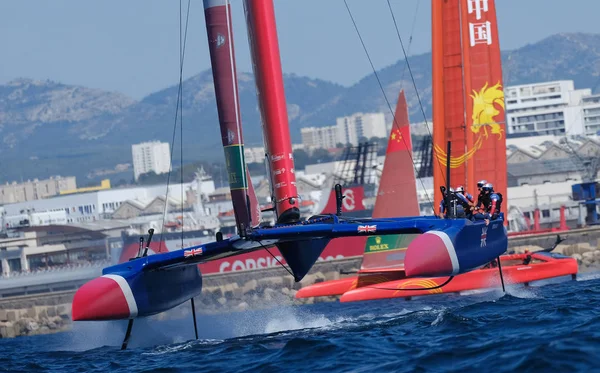 Марсель, Франция 20 сентября 21 & 22, 2019: Sailgp Team Great Britain — стоковое фото