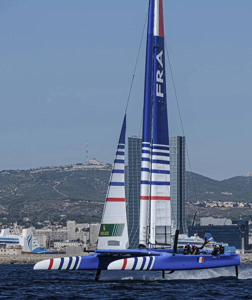 Марсель, Франция 20 сентября 21 и 22, 2019: Sailgp Team France — стоковое фото