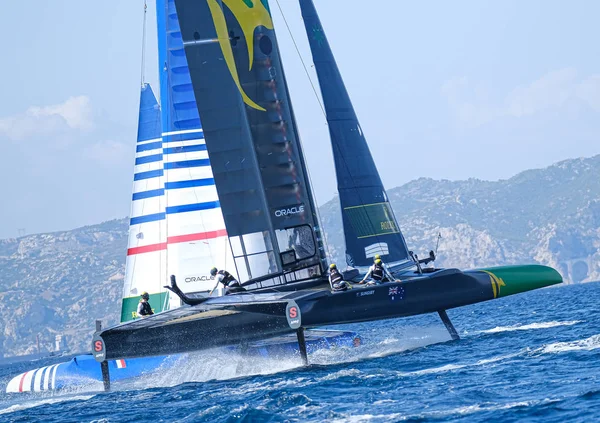 Marsilya, Fransa 20 Eylül 2021 & 22, 2019: Avustralya ve Fransa takımları, dünya serisi finalleri sırasında 