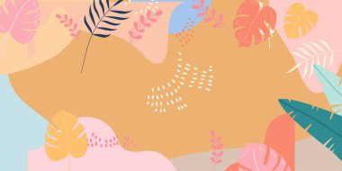 Sonbahar elementleri, şekiller, bitkiler ve insan eli ile soyut dikey arkaplan seti tek çizgi şeklinde. Kopyalama alanı olan modern biçim