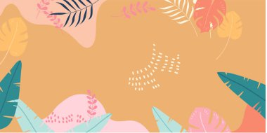 Sonbahar elementleri, şekiller, bitkiler ve insan eli ile soyut dikey arkaplan seti tek çizgi şeklinde. Kopyalama alanı olan modern biçim