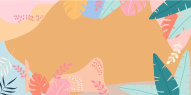 Sonbahar elementleri, şekiller, bitkiler ve insan eli ile soyut dikey arkaplan seti tek çizgi şeklinde. Kopyalama alanı olan modern biçim