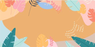 Sonbahar elementleri, şekiller, bitkiler ve insan eli ile soyut dikey arkaplan seti tek çizgi şeklinde. Kopyalama alanı olan modern biçim