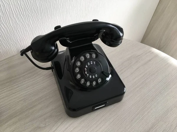 Vintage dial plate phone found at a hotel in Buesum, Germany