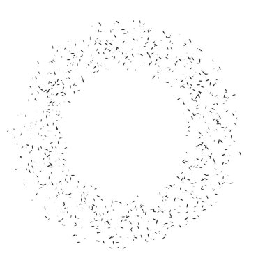 Rastgele bertaraf noktalar ile yuvarlak doku. Noktaları ile geometrik tek renkli soyut desen. Arka plan siyah ve beyaz. Daire vektör illüstrasyonu.